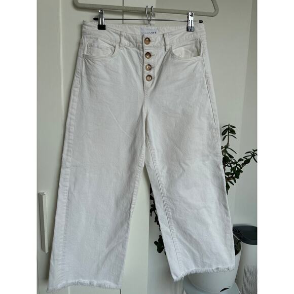 Ann Taylor Loft High Waist Wide Leg in Color Popcorn, NWOT 27P/ 4 - Picture 1 of 4